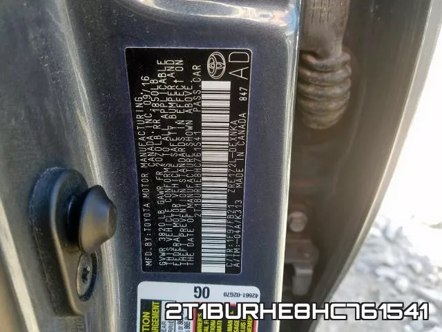 2T1BURHE8HC761541 фото 2