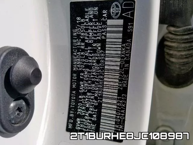 2T1BURHE8JC108987 фото 2