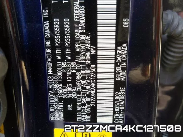 2T2ZZMCA4KC127508 фото 2