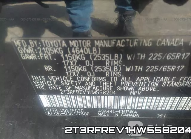 2T3RFREV1HW558204 фото 7