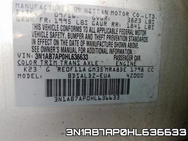 3N1AB7AP0HL636633 фото 2