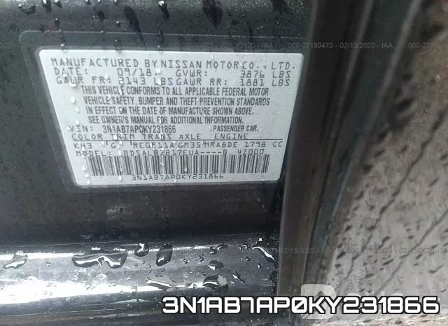 3N1AB7AP0KY231866 фото 9