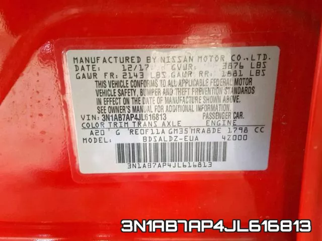 3N1AB7AP4JL616813 фото 2