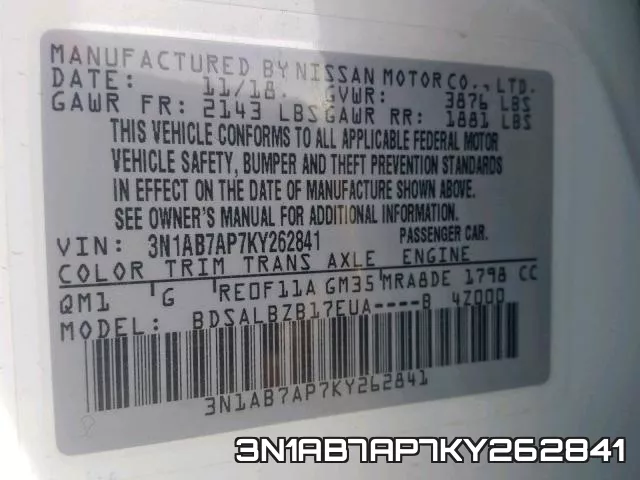 3N1AB7AP7KY262841 фото 2