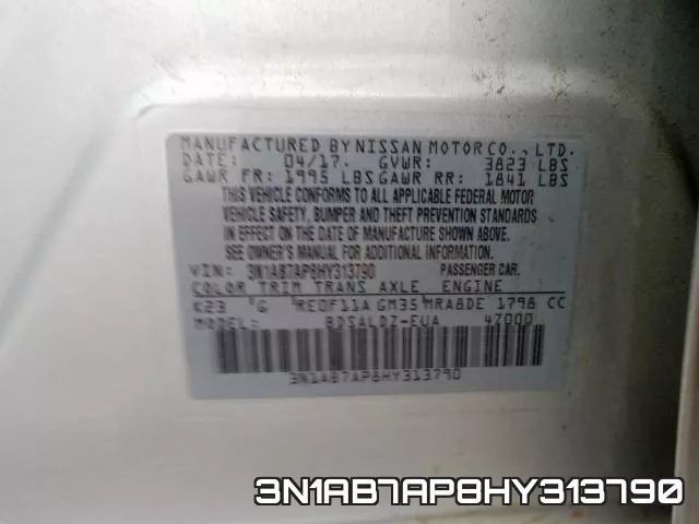 3N1AB7AP8HY313790 фото 2