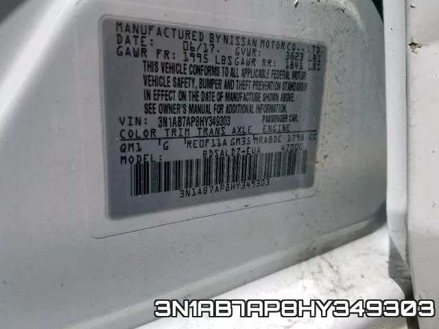 3N1AB7AP8HY349303 фото 2