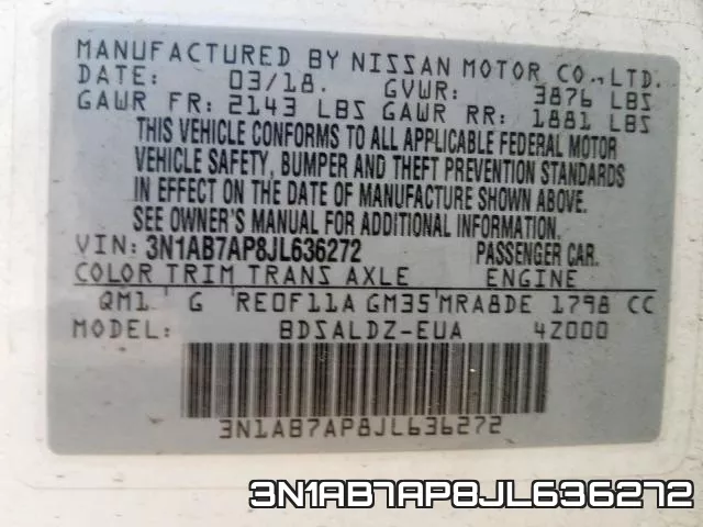 3N1AB7AP8JL636272 фото 2