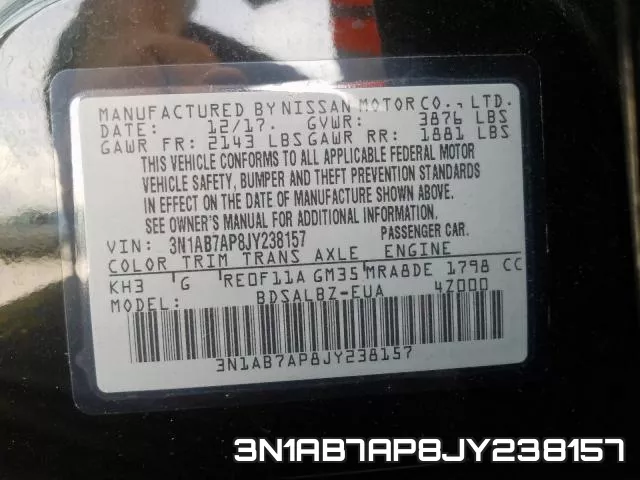 3N1AB7AP8JY238157 фото 2