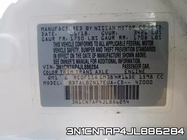 3N1CN7AP4JL886284 фото 2