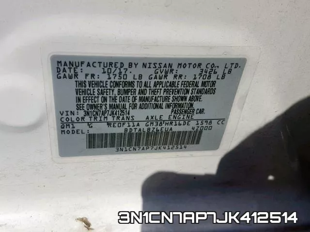3N1CN7AP7JK412514 фото 2