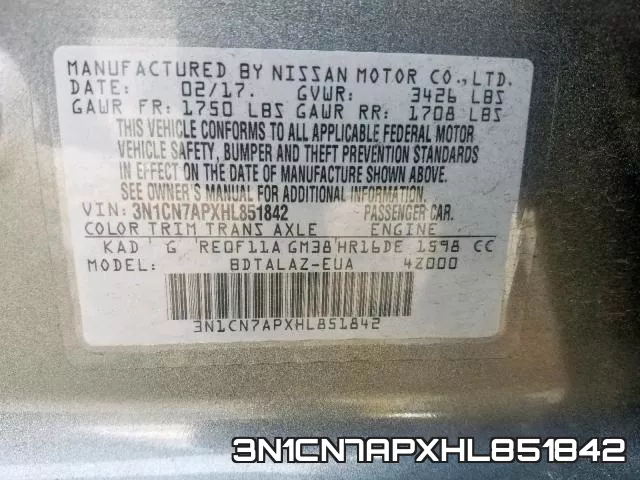 3N1CN7APXHL851842 фото 2