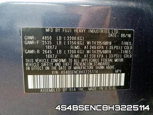 4S4BSENC8H3225114 фото 2