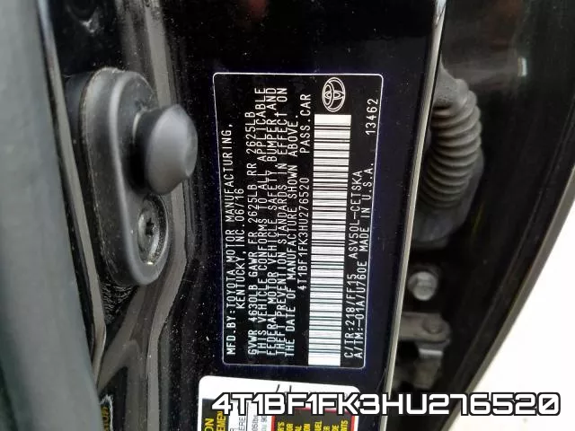 4T1BF1FK3HU276520 фото 2