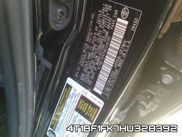 4T1BF1FK7HU328392 фото 2