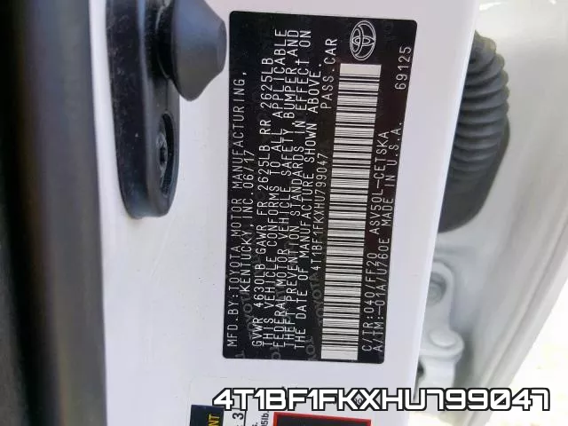 4T1BF1FKXHU799047 фото 2