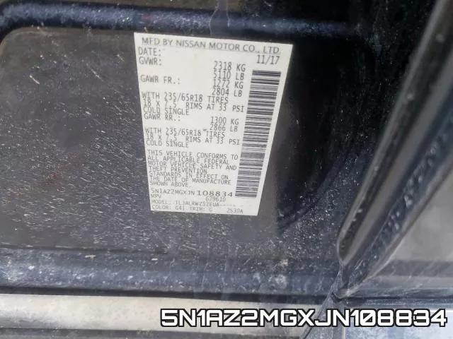 5N1AZ2MGXJN108834 фото 2