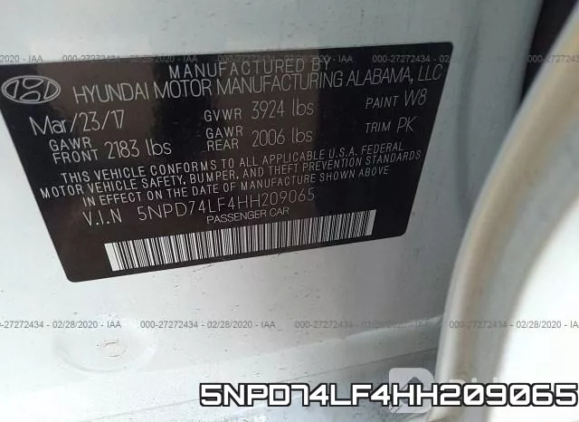 5NPD74LF4HH209065 фото 6