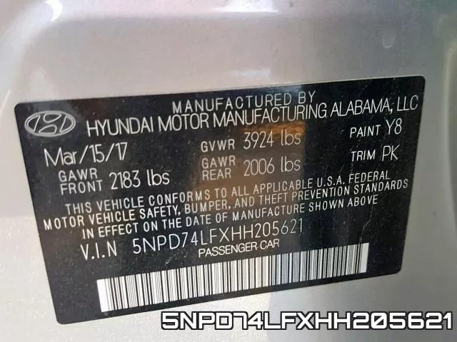 5NPD74LFXHH205621 фото 2