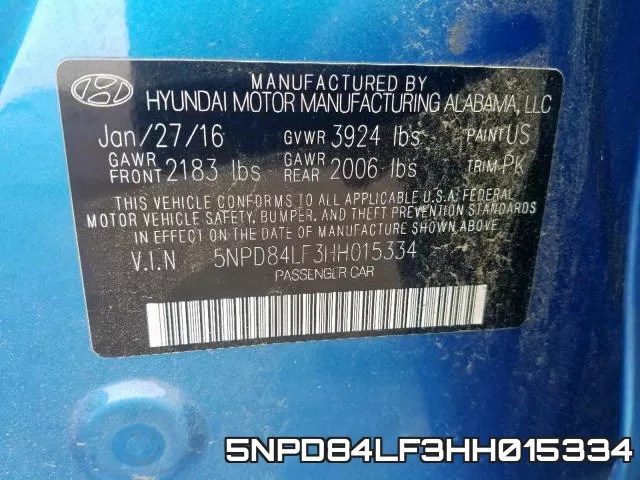 5NPD84LF3HH015334 фото 2