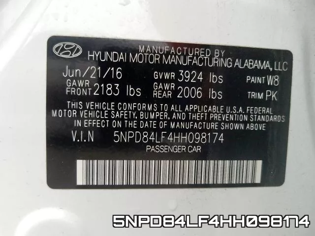 5NPD84LF4HH098174 фото 2