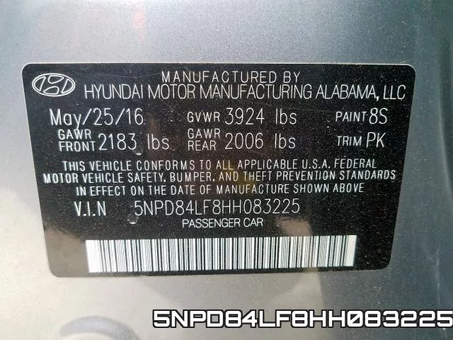 5NPD84LF8HH083225 фото 2