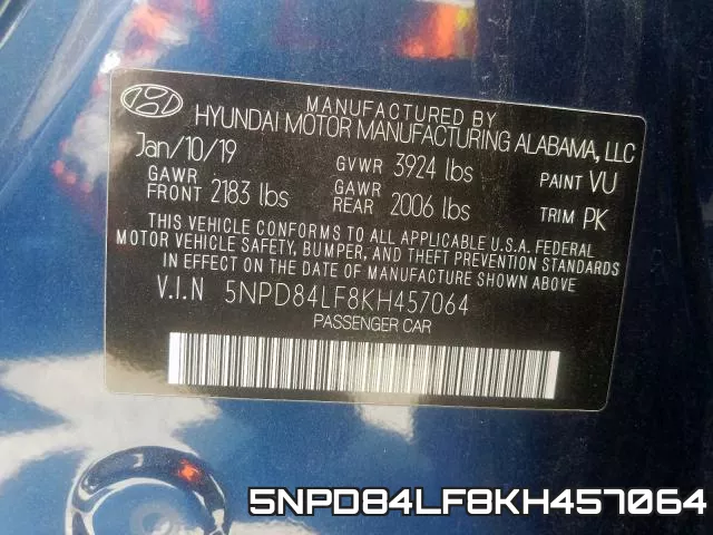 5NPD84LF8KH457064 фото 2