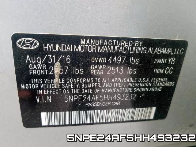 5NPE24AF5HH493232 фото 2
