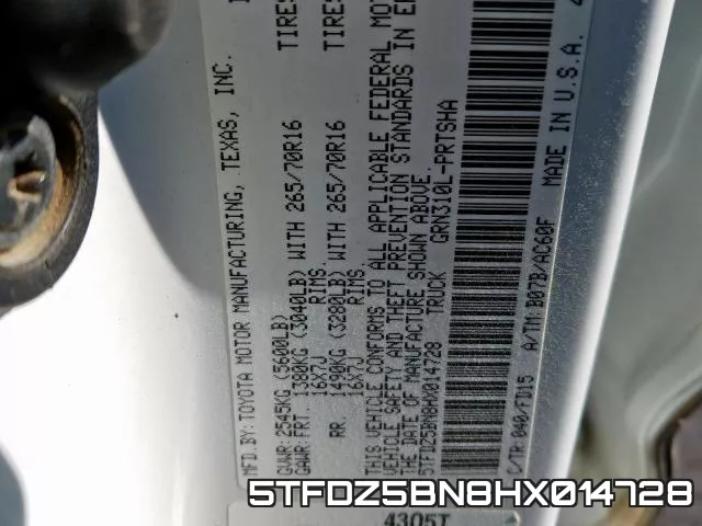 5TFDZ5BN8HX014728 фото 2