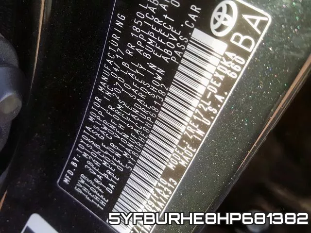 5YFBURHE8HP681382 фото 2