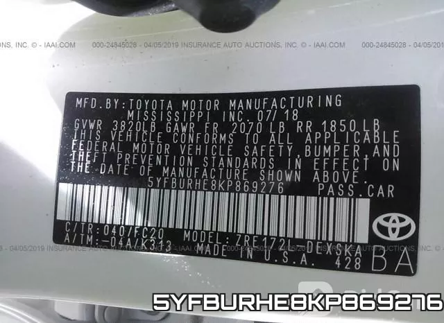 5YFBURHE8KP869276 фото 6