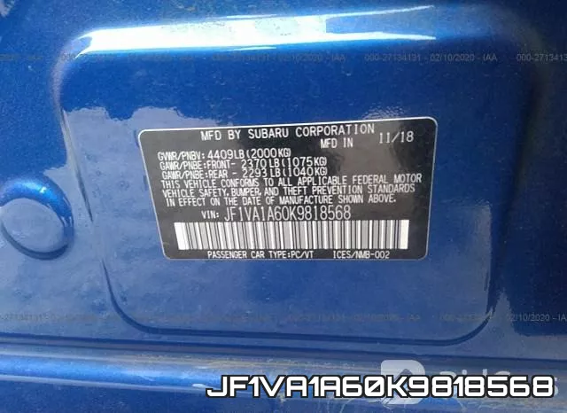 JF1VA1A60K9818568 фото 10