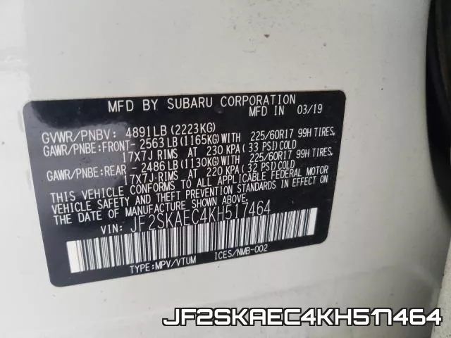 JF2SKAEC4KH517464 фото 2