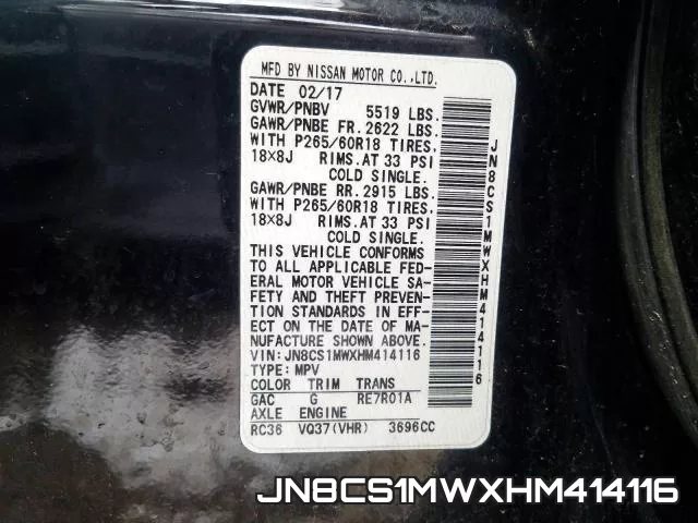 JN8CS1MWXHM414116 фото 2