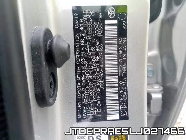 JTDEPRAE5LJ027466 фото 2