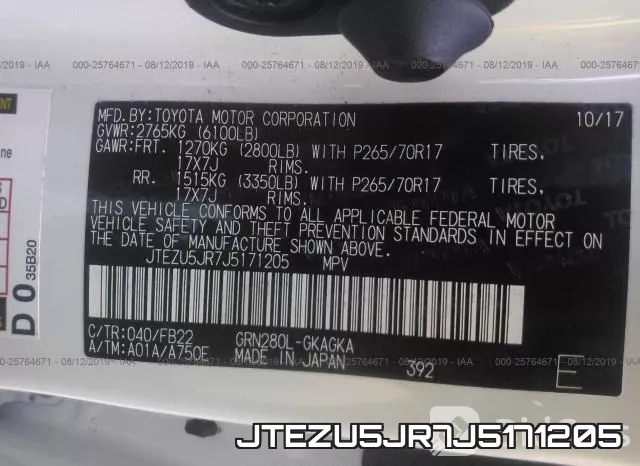 JTEZU5JR7J5171205 фото 10