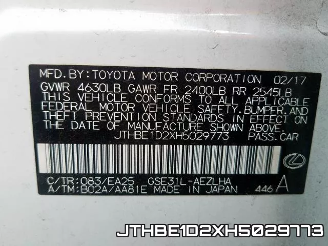 JTHBE1D2XH5029773 фото 2