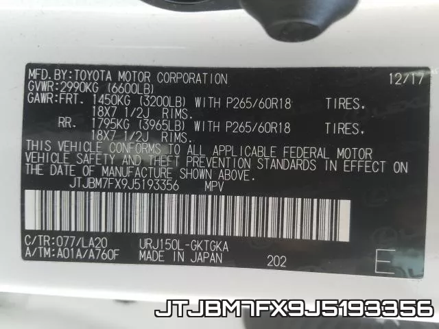 JTJBM7FX9J5193356 фото 2