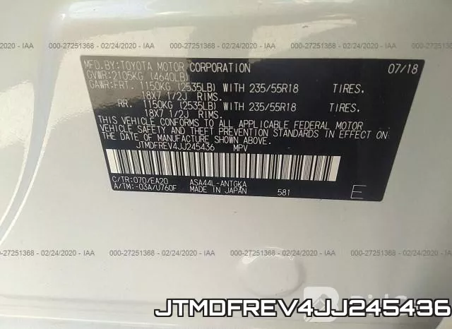 JTMDFREV4JJ245436 фото 8