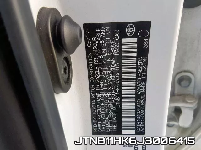 JTNB11HK6J3006415 фото 2