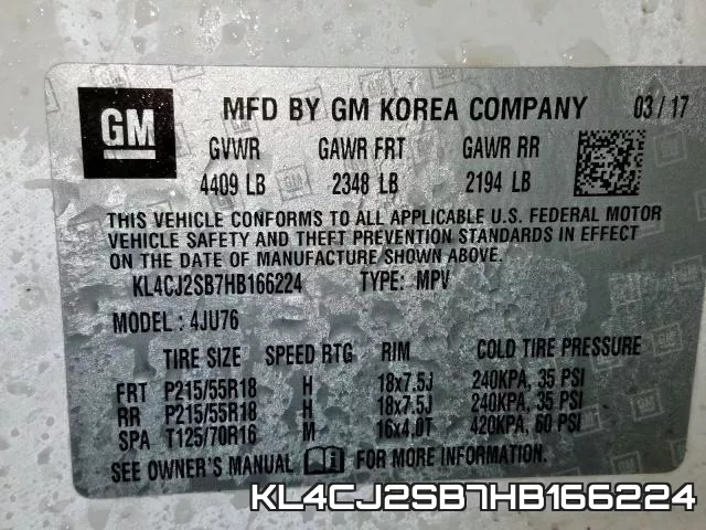 KL4CJ2SB7HB166224 фото 2