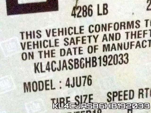 KL4CJASB6HB192033 фото 2