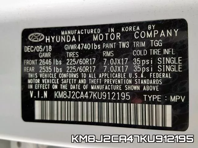 KM8J2CA47KU912195 фото 2
