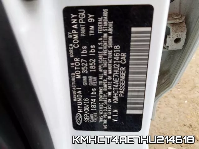 KMHCT4AE7HU214618 фото 2