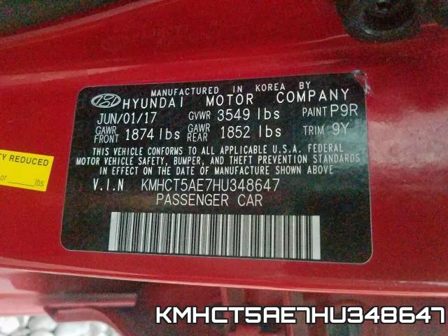 KMHCT5AE7HU348647 фото 2