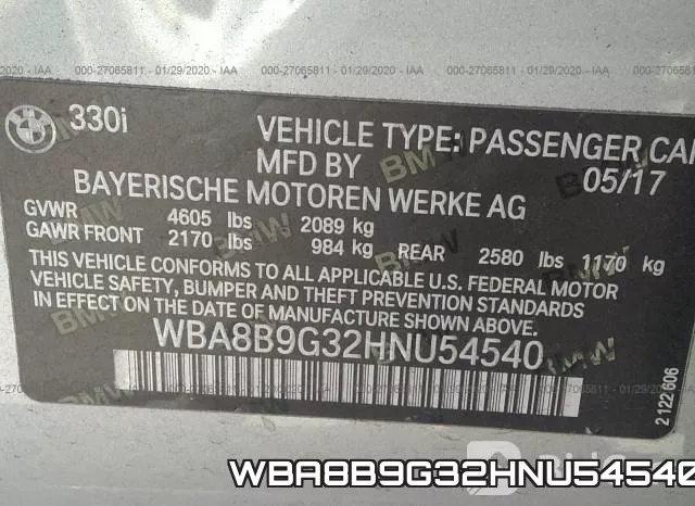 WBA8B9G32HNU54540 фото 10