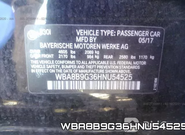 WBA8B9G36HNU54525 фото 7