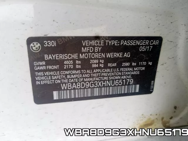 WBA8D9G3XHNU65179 фото 2