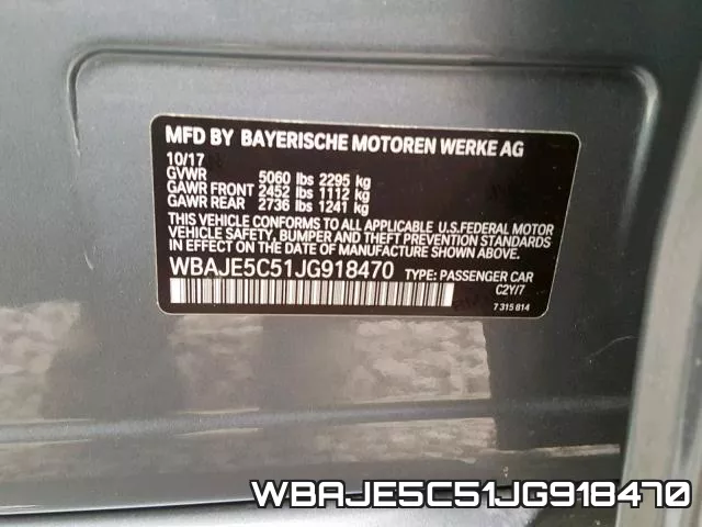 WBAJE5C51JG918470 фото 2