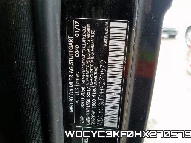WDCYC3KF0HX270579 фото 2