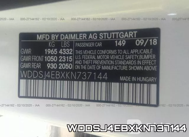 WDDSJ4EBXKN737144 фото 10